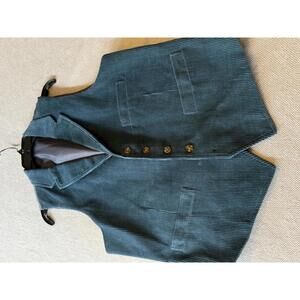 Men's Corduroy Vest in Teal Blue, Made in India